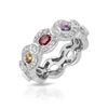 Image 1 : 1.68 CTW Multi-Color Sapphire & Diamond Ring 14K White Gold - REF-61K2W