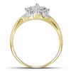 Image 2 : 1/4 CTW Round Diamond Cluster Ring 10kt Yellow Gold - REF-15K5R