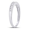 Image 3 : 1/4 CTW Round Diamond Wedding Channel Set Ring 14kt White Gold - REF-25A5N