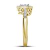 Image 2 : 1/5 CTW Round Diamond Heart Cluster Ring 10kt Yellow Gold - REF-18Y3X