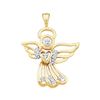 Image 1 : 1/10 CTW Round Diamond Guardian Angel Pendant 10kt Yellow Gold - REF-7H8W