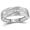 1/4 CTW Mens Round Diamond Wedding Ring 10kt White Gold - REF-24F3M