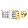 Image 1 : 1/4 CTW Round Diamond Square Earrings 10kt Yellow Gold - REF-18A3N