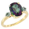2.64 CTW Mystic Topaz & Green Sapphire Ring 14K Yellow Gold - REF-32X3M