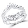 Image 1 : 1 CTW Round Diamond Wrap Ring 14kt White Gold - REF-83T9K