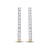Image 2 : 1/4 CTW Round Diamond Hoop Earrings 14kt Yellow Gold - REF-30R3H
