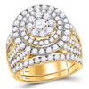 3 CTW Round Diamond Bridal Wedding Engagement Ring 14kt Yellow Gold - REF-222R3H