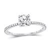 1 CTW Round Diamond Solitaire Bridal Wedding Engagement Ring 14kt White Gold - REF-251R9H