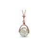 Genuine 3.25 ctw Green Amethyst Necklace 14KT Rose Gold - REF-22R3P