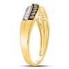 Image 3 : 1/4 CTW Round Brown Diamond Ring 10kt Yellow Gold - REF-14R4H