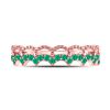 Image 2 : 1/4 CTW Round Emerald Scalloped Stackable Ring 10kt Rose Gold - REF-11W9F