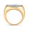 Image 3 : 5/8 CTW Mens Round Diamond Circle Cluster Ring 10kt Yellow Gold - REF-55M5A