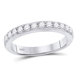 1/2 CTW Round Diamond Single Row Fashion Ring 10kt White Gold - REF-33H3W