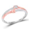 Image 1 : 1/10 CTW Round Diamond Two Row Quatrefoil Ring 10kt White Gold - REF-11X9T