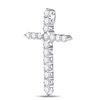 Image 2 : 1/2 CTW Round Diamond Roman Cross Pendant 14kt White Gold - REF-30M3A