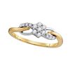 Image 1 : 1/4 CTW Round Diamond Flower Cluster Infinity Ring 10kt Yellow Gold - REF-19K2R