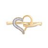 Image 2 : 1/20 CTW Round Diamond Heart Ring 10kt Yellow Gold - REF-8T4K