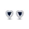 Image 2 : 1/5 CTW Round Blue Color Enhanced Diamond Heart Earrings 10kt White Gold - REF-13W2F