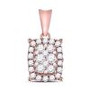 Image 1 : 1/2 CTW Round Diamond Rectangular Cluster Pendant 14kt Rose Gold - REF-33K3R