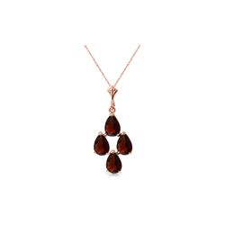 Genuine 1.50 ctw Garnet Necklace 14KT Rose Gold - REF-20N4R