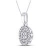 Image 2 : 1/4 CTW Round Diamond Circle Cluster Pendant 10kt White Gold - REF-13A2N