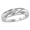 Image 3 : 1/10 CTW His & Hers Round Diamond Cluster Matching Bridal Wedding Ring 10kt White Gold - REF-39N6Y