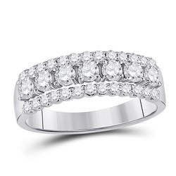 1 CTW Round Diamond Classic Anniversary Ring 14kt White Gold - REF-81R3H