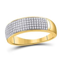 1/3 CTW Mens Round Diamond Wedding Ring 10kt Yellow Gold - REF-26M3A