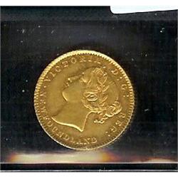 1881 $2 Nfld Gold AU-50, well struck wi
