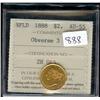 1888 OBV. 3  $2 Nfld Gold  ICCS AU55, W