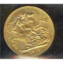 1917-C Sovereign  MS-62, brilliant an