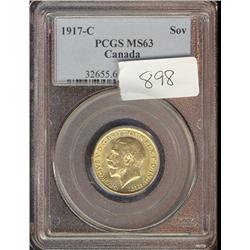 1917c  Sovereign  PCGS MS63, a nice exa