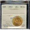 1912  $5  Gold   ICCS MS64. A well stru