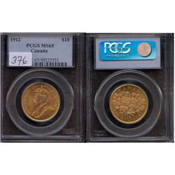 1912 $10 Gold PCGS MS65.  Full lustre w