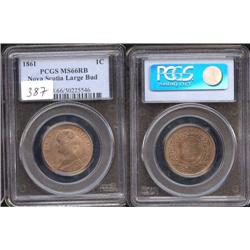 1861 Large Bud PCGS MS66RB 90% red. Ano