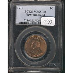 1913  1 cent PCGS MS65 Red, 95% wine re