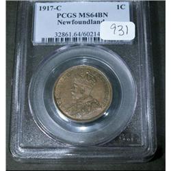 1917c  1 cent  PCGS MS64 Brown, A nice 