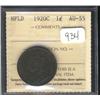 1920c  1 cent  ICCS AU55  another nice 