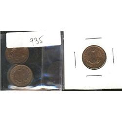 1 cent 1941c (3), 1942 (2), lot of 5 co