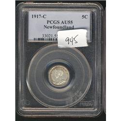 1917c  5 cents  PCGS AU55, lightly tone