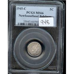 1945-C  Nfld 5 cents  PCGS MS-66, Attra