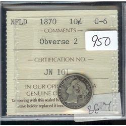 1870  10 cents  ICCS G-6    Key date!