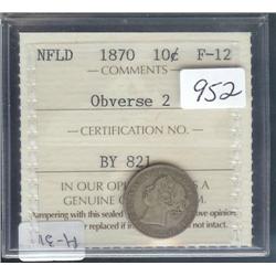 1870  10 cents  ICCS F-12    Key date!