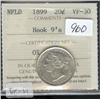 1899 Hook 9s 20 cents  ICCS VF-30, w