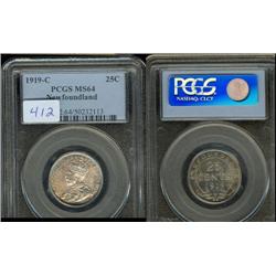1919c  25 cents  PCGS MS64PQ.  Gold and