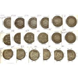 Lot of 18 Newfoundland 50 cent pieces. 