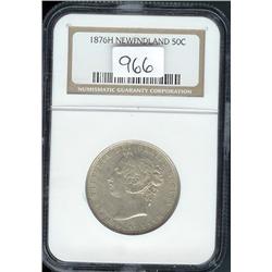 1876H  Nfld 50 cents  MS-62, very light