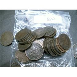 Lot of 52 Victorian large cents dated