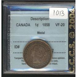 1858  CCCS VF-20,  a decent example.