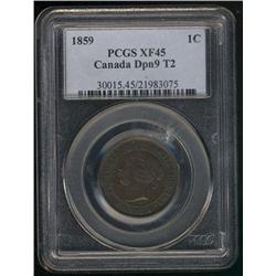 1859 Doubled Punch #2  PCGS  EF45, nice